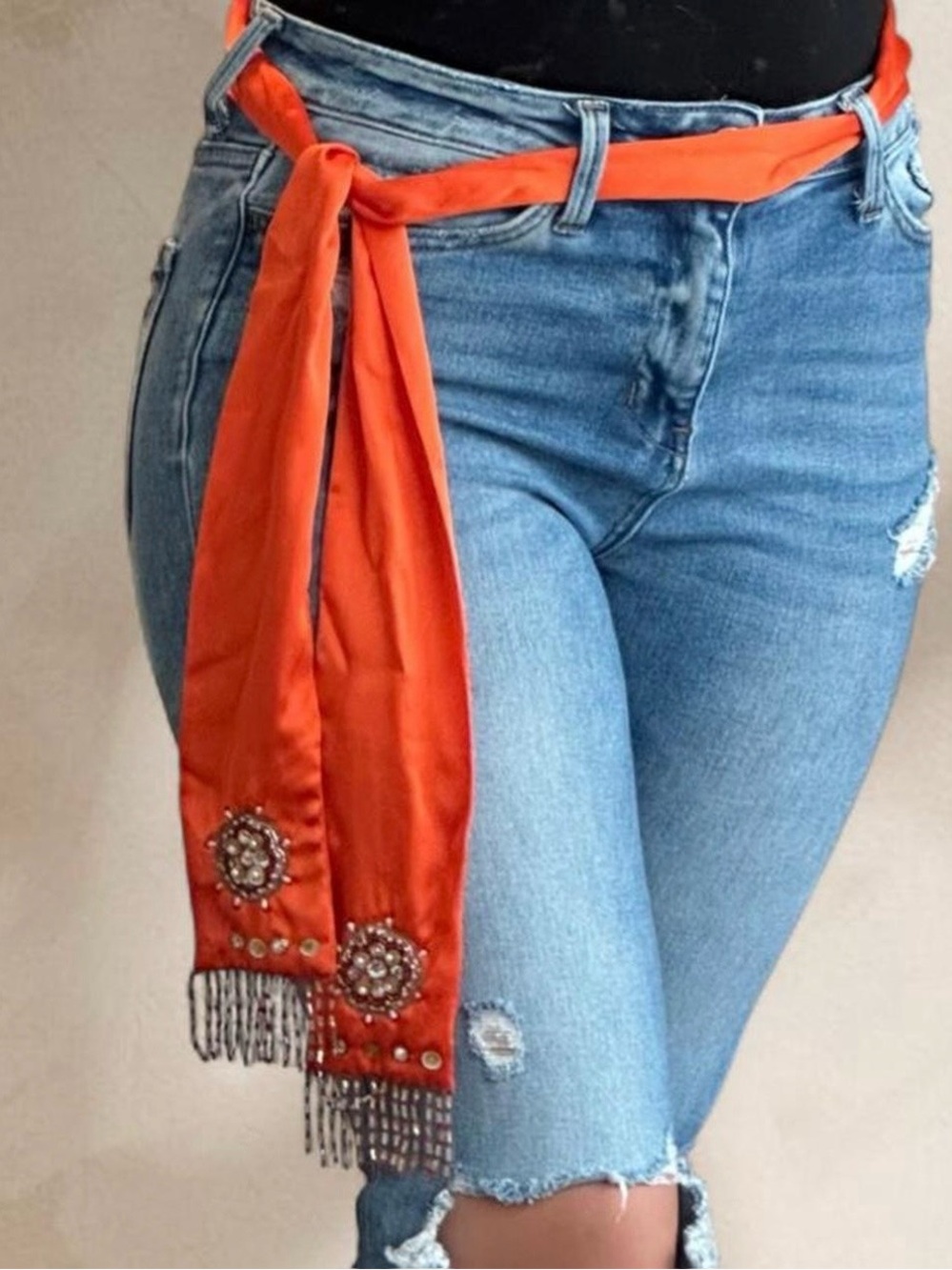 Beaded Skinny Scarf/Belt
